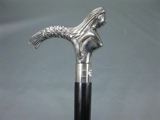 Mermaid Handle Victorian Style Walking Stick - collectiblegiftitems