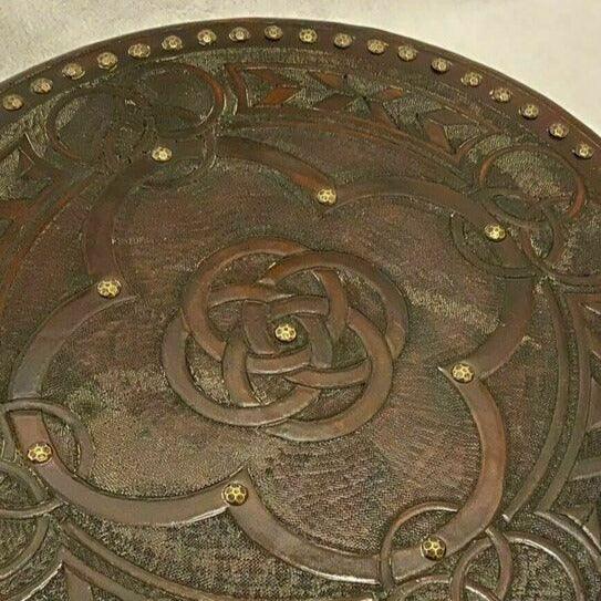 Celtic Five Fold Carved Viking Shield Handcrafted Authentic 24 for Historical Enthusiasts